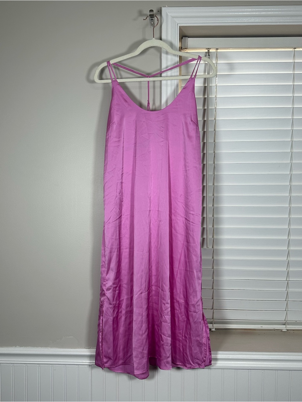 Auden Slip Dress in Bright Pink with Double Straps